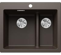 Blanco 521698 - Fregadero Blanco PLEON 6 Split 1 1/2 Cubeta Sobre Encimera Mueble de 60 Cm Café