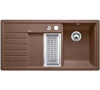 Blanco 521932 Tri de Sona 6 S, cocina fregadero, granito fregadero de Silgranit Puradur Platillos Derecho, Nuez Moscada