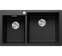 Blanco 523057 - Fregadero PLEON 9 SILGRANIT 1 Cubeta Grande + 1 Pequeña Sobre Encimera Antracita