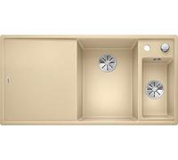 Blanco 523468 Axia III 6 S 6 S Silgranit Puradur Ultrasonido con mando a distancia, incluye tabla de cortar Madera Platillos Derecho, champán