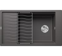 Blanco 524871 - Fregadero ELON XL 8 S 1 Cubeta+Escurridor Sobre Encimera Reversible Gris Roca