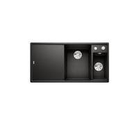 Blanco 525850 Fregadero de Cocina de Granito, Negro, 60 cm Unterschrank | Hauptbecken rechts | mit Glasschneidbrett