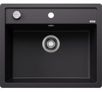 Blanco 525875 - Fregadero DALAGO 5-F 1 Cubeta Sobre Encimera Mueble de 50 Cm Negro