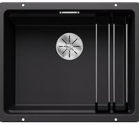 Blanco 525887 - Fregadero ETAGON 500-U 1 Cubeta Bajo Encimera Mueble de 60 Cm Negro