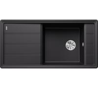 Blanco 525896 - Fregadero FARON XL 6 S 1 Cubeta + Escurridor Sobre Encimera Mueble de 60 Cm Negro