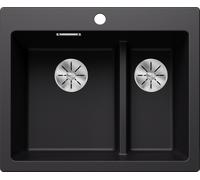 Blanco 525955 - Fregadero Blanco PLEON 6 Split 1 1/2 Cubeta Sobre Encimera Mueble de 60 Cm Negro