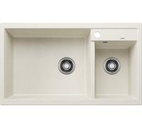 Blanco 527121 - Fregadero METRA 9 2 Cubetas Sobre Encimera Mueble de 90 Cm Blanco Suave