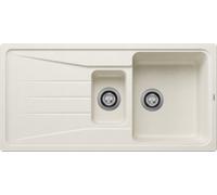 Blanco 527154 - Fregadero SONA 6 S 1 18/2 Cubeta+Escurridor Reversible Sobre Encimera Blanco Suave