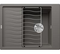 Blanco 527250 - Fregadero ELON 45-S 1 Cubeta+Escurridor Reversible Sobre Encimera Gris Volcán