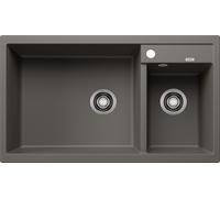 Blanco 527304 - Fregadero METRA 9 2 Cubetas Sobre Encimera Mueble de 90 Cm Gris Volcán