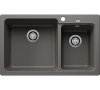 Blanco 527313 - Fregadero NAYA 8 1 Cubeta Grande + 1 Pequeña Sobre Encimera Mueble de 80 Cm