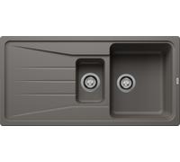 Blanco 527337 - Fregadero SONA 6 S 1 18/2 Cubeta+Escurridor Reversible Sobre Encimera Gris Volcán
