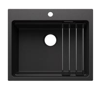 Blanco 527749 - Fregadero ETAGON 6 SILGRANIT 1 Cubeta Sobre Encimera Mueble de 60 Cm Antracita