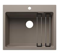 Blanco 527753 - Fregadero ETAGON 6 SILGRANIT 1 Cubeta Sobre Encimera Mueble de 60 Cm Tartufo