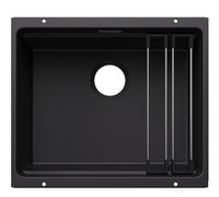 Blanco 527754 - Fregadero ETAGON 500-U 1 Cubeta Escalonada Bajo Encimera Mueble de 60 Cm Negro