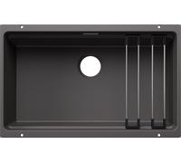 Blanco 527766 - Fregadero ETAGON 700-U 1 Cubeta Escalonada Bajo Encimera Mueble de 80 Cm Gris roca