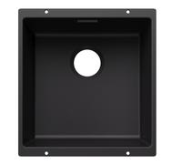 Blanco 527786 - Fregadero SUBLINE 400-U SILGRANIT 1 Cubeta Bajo Encimera Mueble de 50 Cm Negro