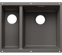Blanco 527811 - Fregadero SUBLINE 340/160-U 2 Cubetas Bajo Encimera Mueble de 60 Cm Gris volcán
