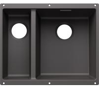 Blanco 527814 - Fregadero SUBLINE 340/160-U 2 Cubetas Bajo Encimera Mueble de 60 Cm Gris roca