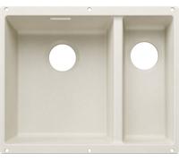 Blanco 527820 - Fregadero SUBLINE 340/160-U 2 Cubetas Bajo Encimera Mueble de 60 Cm Blanco suave