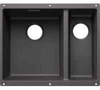 Blanco 527822 - Fregadero SUBLINE 340/160-U 2 Cubetas Bajo Encimera Mueble de 60 Cm Gris roca