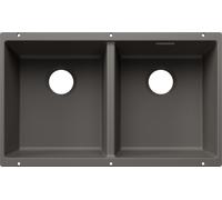 Blanco 527827 - Fregadero SUBLINE 350/350-U 2 Cubetas Bajo Encimera Mueble de 80 Cm Gris volcán