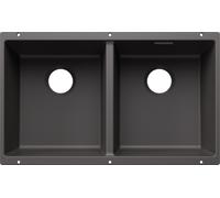 Blanco 527830 - Fregadero SUBLINE 350/350-U 2 Cubetas Bajo Encimera Mueble de 80 Cm Gris roca