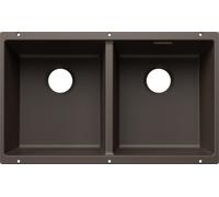 Blanco 527832 - Fregadero SUBLINE 350/350-U 2 Cubetas Bajo Encimera Mueble de 80 Cm Café