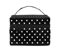 Blanco A Lunares Negro, Bolsa de Maquillaje Bolsa de cosméticos Bolsa de Aseo de Viaje portátil Estuche para lápices