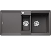 BLANCO ADIRA 6 S-F Fregadero de granito de color gris roca de SILGRANIT, tipo de montaje: empotrable, reversible, para armarios inferiores de 60 cm de ancho, lavabo grande, superficie fácil de limpiar
