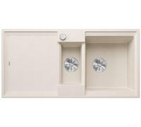 BLANCO ADIRA 6 S, SILGRANIT Softweiß, Tipo de montaje: instalación desde arriba, reversible, con mando a distancia, con accesorios, armario bajo 60, gran lavabo, superficie fácil de limpiar