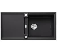 BLANCO ADIRA XL 6 S Fregadero de granito de color negro de SILGRANIT | Tipo de montaje: instalación desde arriba | Reversible | Para armarios inferiores de 60 cm de ancho | Gran lavabo | Superficie
