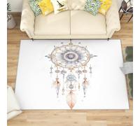 Blanco Alfombra Habitación Infantil 60x90cm - Estampado de AtrapasueñOs Minimalista Suave Antideslizante y Lavable Alfombra de Franela para Salón, Sala de Juegos, Entrada Decoración del Hogar