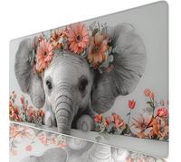 Blanco Alfombrilla Escritorio XXL 1500x800 mm Elefante Mouse Pad Grande, Protector de Mesa Impermeable, Alfombrilla Ratón XL con Base Antideslizante, Accesorios Oficina, Regalo para Familia H0-833