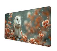 Blanco Alfombrilla Ratón XXL 1200 x 600 x 3 mm, Impermeable Alfombrilla Escritorio BúHo Mouse Pad con 3MM Bordes Cosidos Material Oficina Mousepad Base de Goma Antideslizante para Jugadores -hjw2506P4