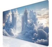 Blanco Alfombrilla Ratón XXL 1200x600x3mm Mouse Pad Grande Gaming Arquitectura Alfombrilla Escritorio, Precisión y Velocidad en Juegos, Antideslizante Mousepad para Ratón y Teclado, Regalo YG-884