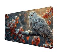 Blanco Alfombrilla Ratón XXL 700 x 300 mm, Impermeable Alfombrilla Escritorio BúHo Mouse Pad con 3MM Bordes Cosidos Material Oficina Mousepad Base de Goma Antideslizante para Jugadores -hjw2506JA