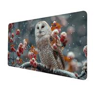 Blanco Alfombrilla Ratón XXL 900 x 300 x 3 mm, Impermeable Alfombrilla Escritorio BúHo Mouse Pad con 3MM Bordes Cosidos Material Oficina Mousepad Base de Goma Antideslizante para Jugadores -hjw25064J