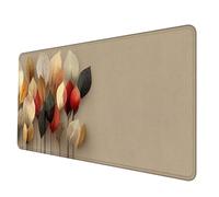 Blanco Alfombrilla Ratón XXL 900 x 400 mm, Impermeable Alfombrilla Escritorio Hojas de OtoñO Mouse Pad con Bordes Cosidos Material Oficina Mousepad Base de Goma Antideslizante, Jugadores -hjw2506YA
