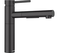 BLANCO ALTA-S II | Grifo de cocina en color negro silgranito | alta presión | con manguera extraíble | válvula antirretorno | cartucho de cerámica | calidad del agua asegurada y ahorro de agua
