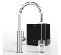 BLANCO Aqua - Sistema de filtro de agua para debajo del fregadero + grifo de bebidas CULINA II acero PVD