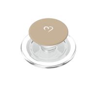 Blanco Arena Tan Mano Dibujado Corazón Lindo Estética PopSockets PopGrip para MagSafe
