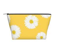 Blanco Aster Margarita Amarillo, Bolsa de artículos de tocador Bolsa de Maquillaje Bolsa de cosméticos Bolsa de artículos de tocador de Viaje portátil