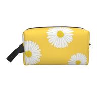 Blanco Aster Margarita Amarillo, Bolsa de Maquillaje Bolsa de cosméticos Bolsa de artículos de tocador de Viaje portátil Organizador de Bolsa de Maquillaje