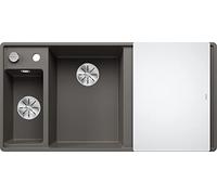 BLANCO AXIA III 6 S-F 527230 Silgranit - Platillo izquierdo, con tabla de cortar de cristal, color gris