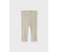 Blanco Básico Tejido Acanalado Leggings