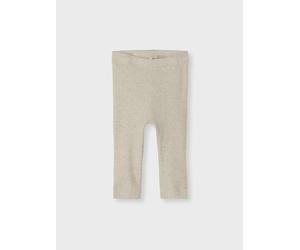 Blanco Básico Tejido Acanalado Leggings
