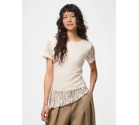Blanco Blusa De Manga Corta L