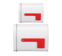 Blanco Buzón Decorativo con Bandera Roja 2 Piezas de Hojalata | Caja para Tarjetas de San Valentín, Organización de Escritorio, Estilo Vintage Clásico, Hogar y Aula