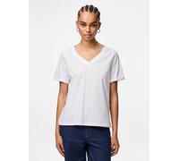 Pieces Camiseta para Mujer PCRIA SS Cuello en V, Solid tee Noos BC, Color Blanco Brillante, Talla S